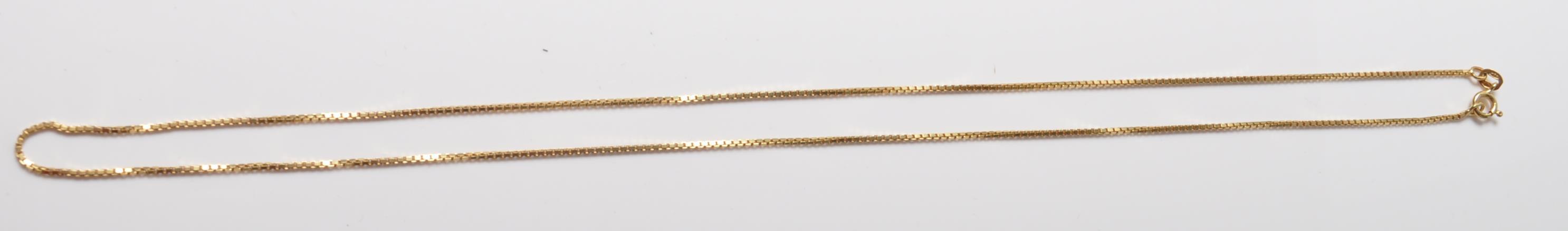 18CT GOLD BOX LINK NECKLACE CHAIN - Image 2 of 5