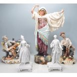 GROUP OF CAPODIMONTE & OTHER CERAMIC FIGURINES