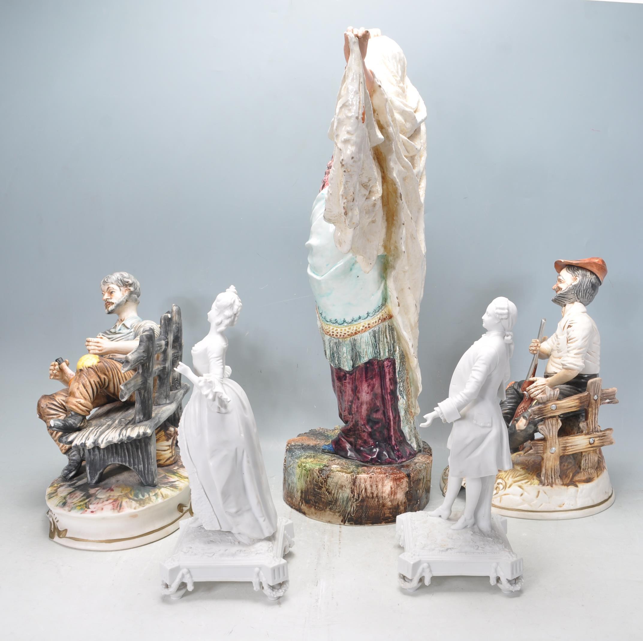 GROUP OF CAPODIMONTE & OTHER CERAMIC FIGURINES - Image 4 of 6