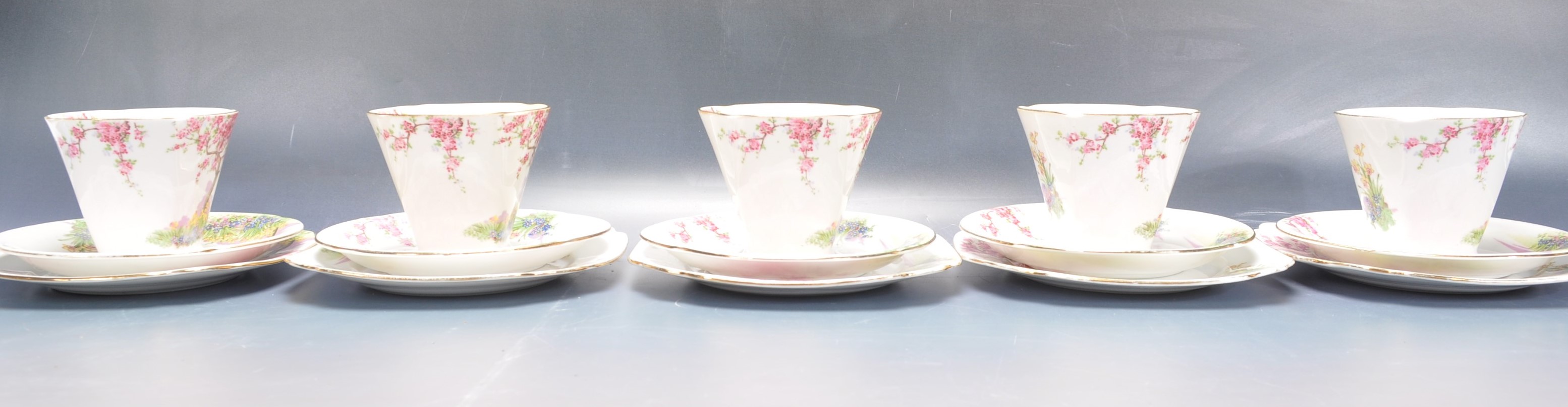 ART DECO CERAMIC TEA SERVICE SPRINGTIME PATTERN - Image 3 of 5