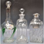 THREE 19TH CENTURY VICTORIAN AND LATER DECANTERS