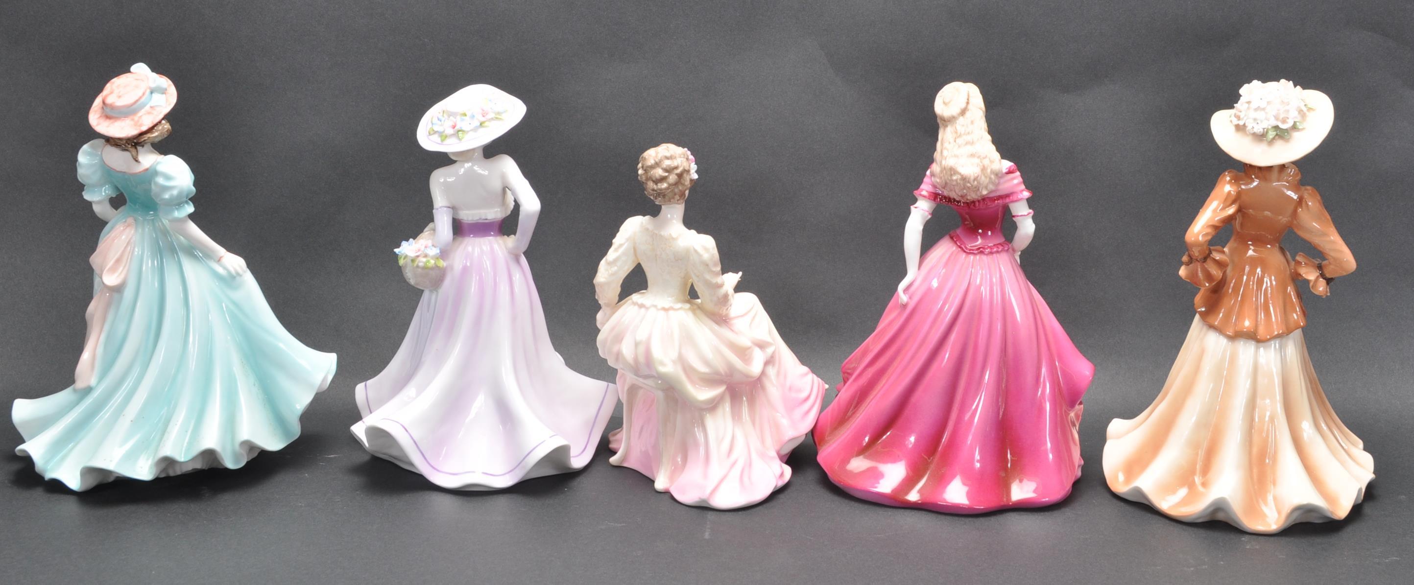 FIVE LATE 20TH CENTURY COALPORT LADIES OF FASHION FIGURES. - Image 3 of 6