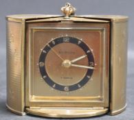 VINTAGE EUROPA TRAVEL CLOCK IN GILT ROSE CASE.