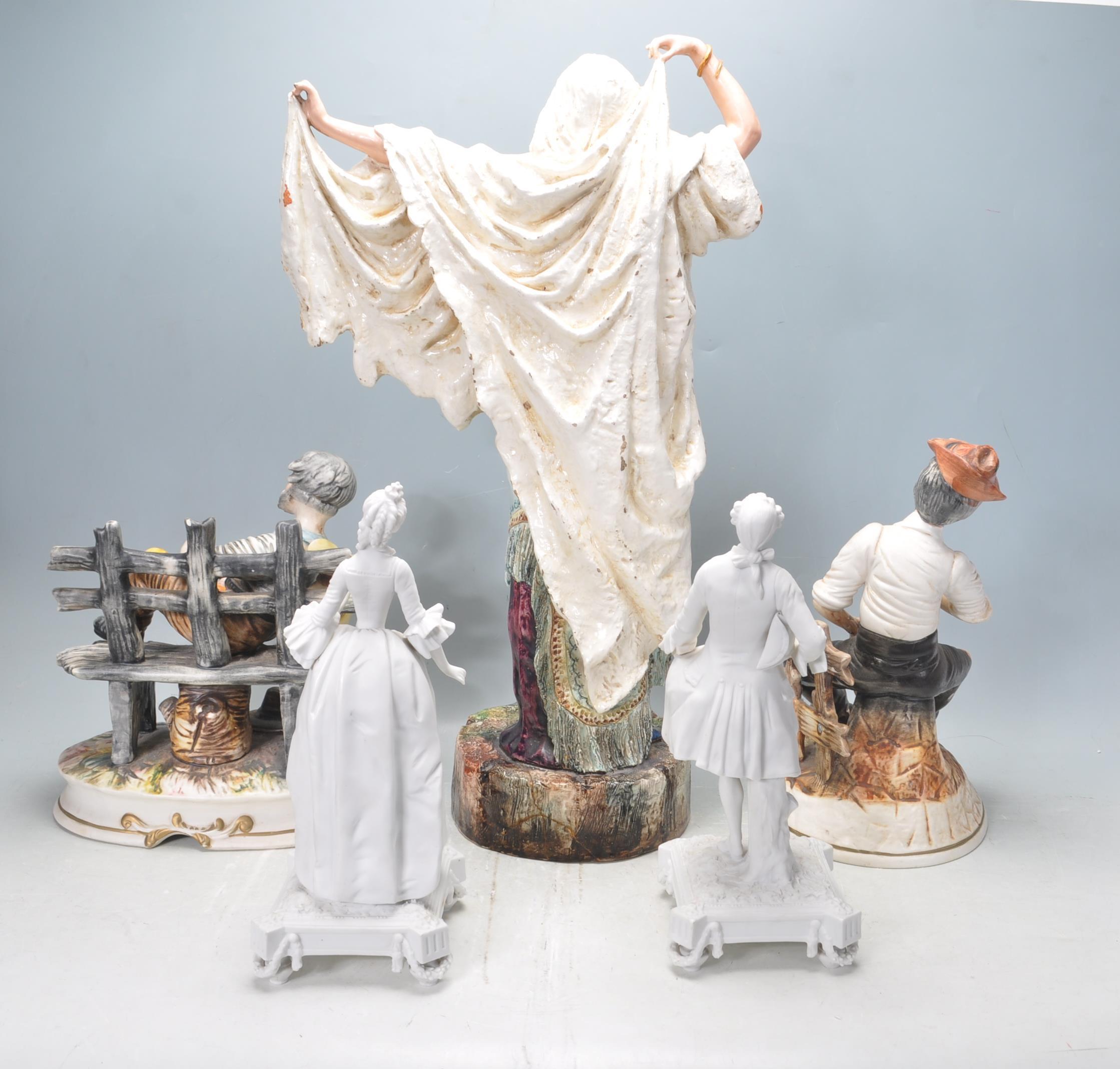 GROUP OF CAPODIMONTE & OTHER CERAMIC FIGURINES - Image 3 of 6