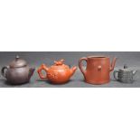 FOUR CHINESE ORIENTAL TERRACOTTA TEAPOTS