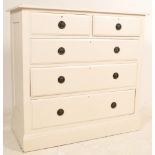 19TH CENTURY VICTORIAN WHITE PAINTED 2 OVER 3 CHEST OF DRAWERS