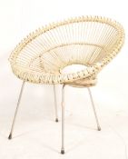 MID 20TH CENTURY RATTAN SCOOP CHAIR BY FRANCO ALBINI