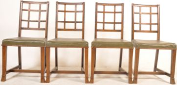 FOUR 1930’S OAK FRAME DINING CHAIRS