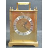 LARGE JUGHANS QUARTZ BRASS CASED CARRIAGE CLOCK.