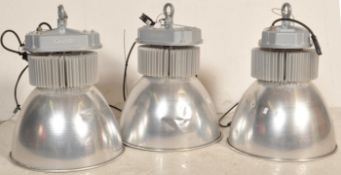 SET OF THREE CONTEMPORARY INDUSTRIAL FACTORY LED LIGHTS