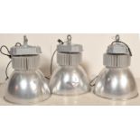 SET OF THREE CONTEMPORARY INDUSTRIAL FACTORY LED LIGHTS