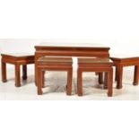 CHINESE ORIENTAL HARD WOOD NEST OF TABLES