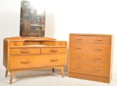 MID 20TH CENTURY G-PLAN OAK BRANDON RANGE BEDROOM SUITE