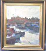 LEO CARROLL RCA - PAINTING OF A HARBOURSIDE