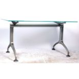 CONTEMPORARY DESIGNER FROSTED GLASS TOP DINING TABLE