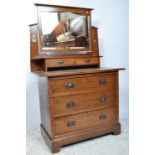 A CIRCA 1900S ART AND CRAFTS OAK DRESSING TABLE CHEST