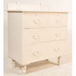 VICTORIAN 19TH CENTURY WHITE PAINTED 2 OVER 2 CHEST OF DRAWERS