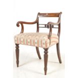 19TH CENTURY GEORGE III MAHOGANY CARVER ARMCHAIR