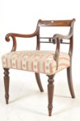 19TH CENTURY GEORGE III MAHOGANY CARVER ARMCHAIR