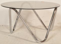 20TH CENTURY CIRCA 1970S SMOKED GLASS AND CHROME FRAME COFFEE TABLE