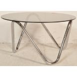 20TH CENTURY CIRCA 1970S SMOKED GLASS AND CHROME FRAME COFFEE TABLE