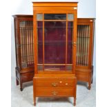 Three early 20th century circa 1900’s - 1920’s shop milleners cabinets / display cabinets. The