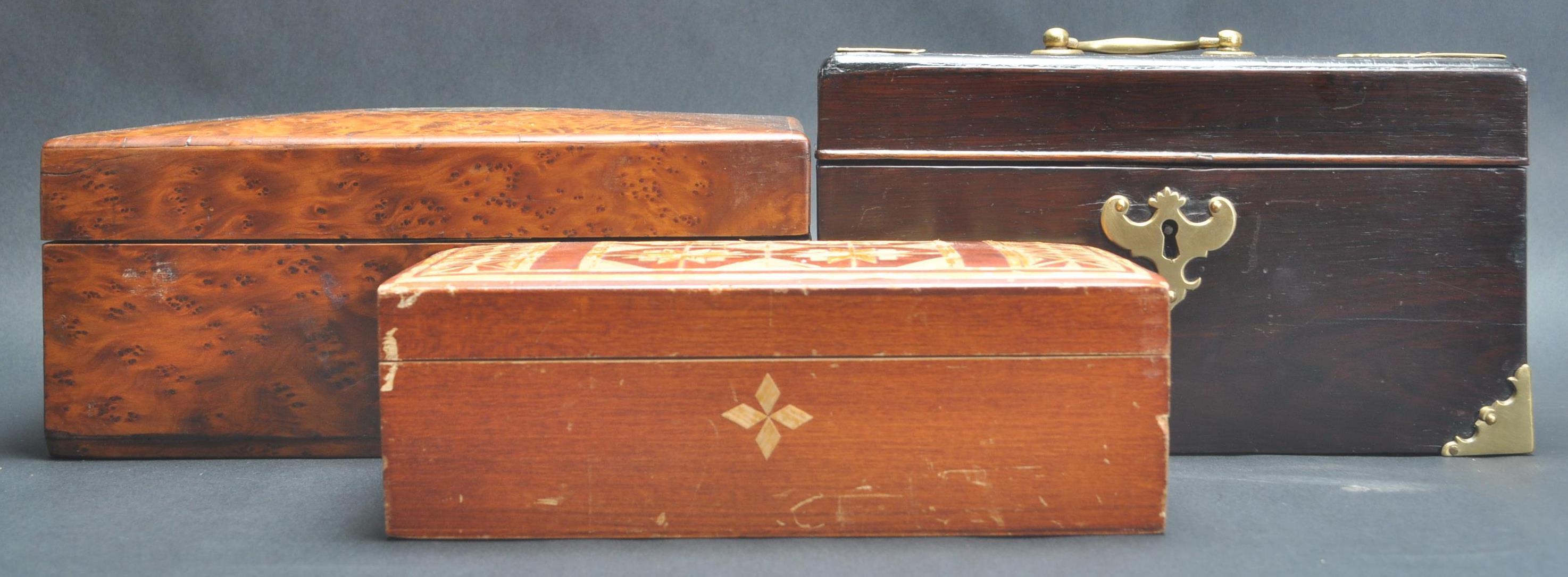 TWO 19TH CENTURY VICTORIAN WOODEN BOXES