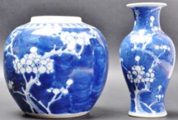 TWO 19TH CENTURY CHINESE BLUE AND WHITE CERAMICS