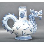 19TH CENTURY BLUE AND WHITE DRAGON TEAPOT