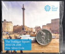 THE ROYAL MINT - TRAFALGAR SQUARE £100 FINE SILVER COIN