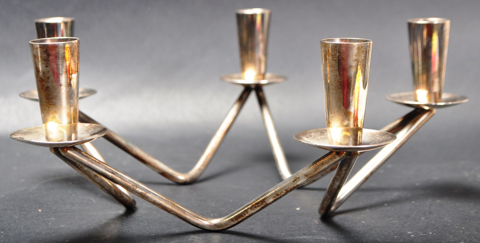 VINTAGE RETRO SILVER PLATED STAR SHAPED CANDLE HOLDER BY BREG DENMARK