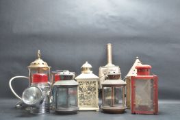 COLLECTION OF EARLY 20TH CENTURY AND LATER LIGHT AND LANTERNS