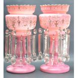 PAIR OF 19TH CENTURY VICTORIAN CENTREPIECE LUSTRES