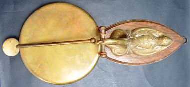 19TH CENTURY VICTORIAN BRASS AND MAHOGANY DINNER GONG