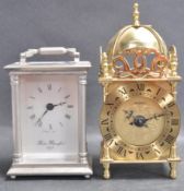 PAIR OF 21ST CENTURY SEIKO AND BLANDFORD CARRIAGE / LANTERN CLOCKS.