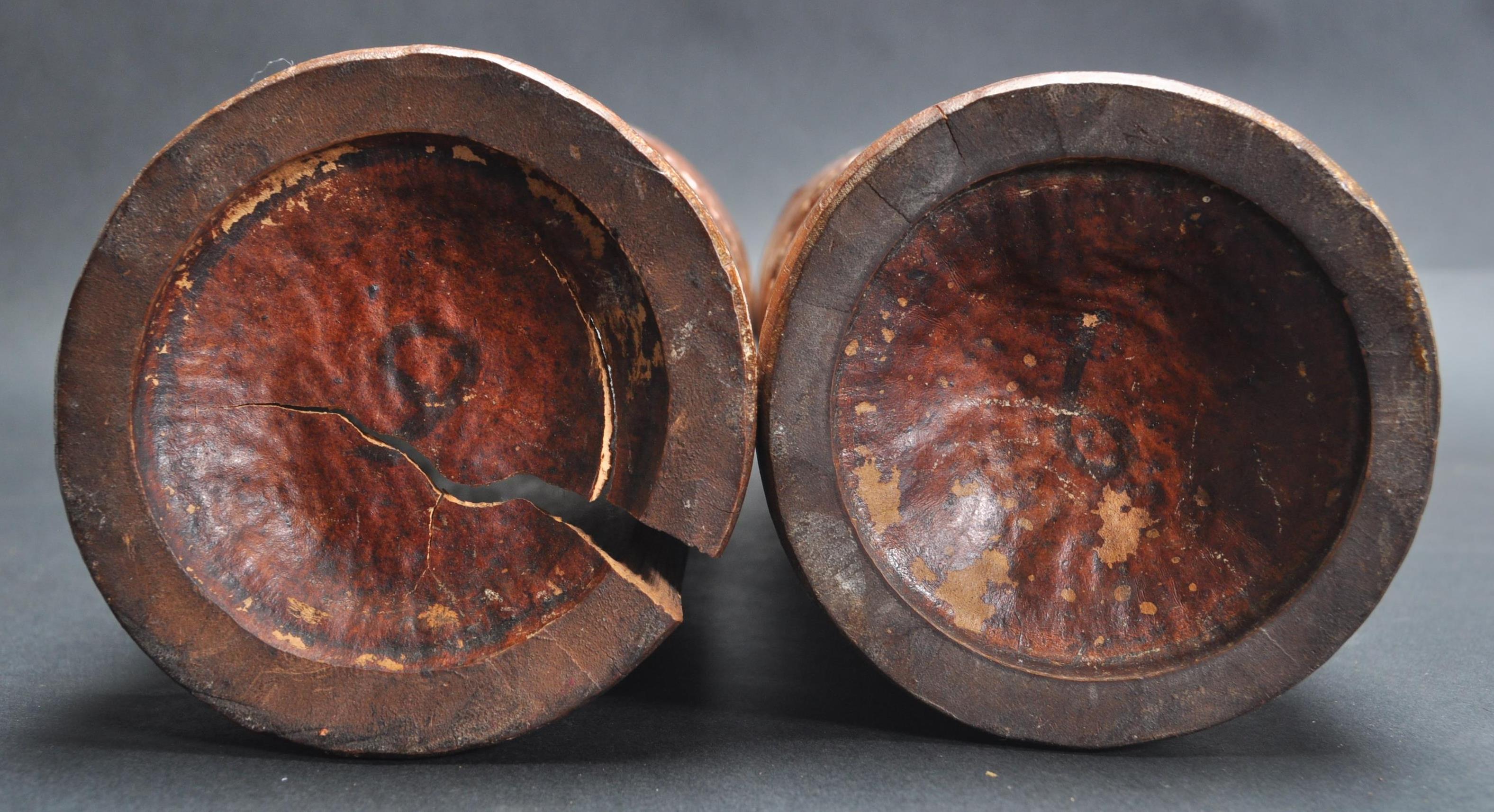 TWO LARGE CHINESE ORIENTAL BAMBOO BRUSH POTS - Image 7 of 7