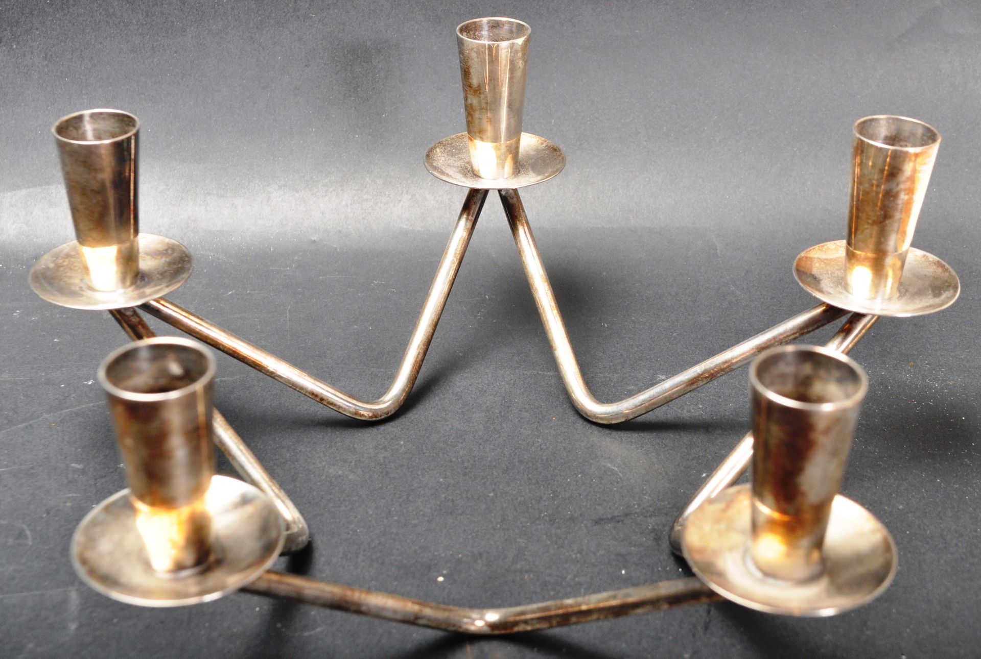 VINTAGE RETRO SILVER PLATED STAR SHAPED CANDLE HOLDER BY BREG DENMARK - Image 3 of 7