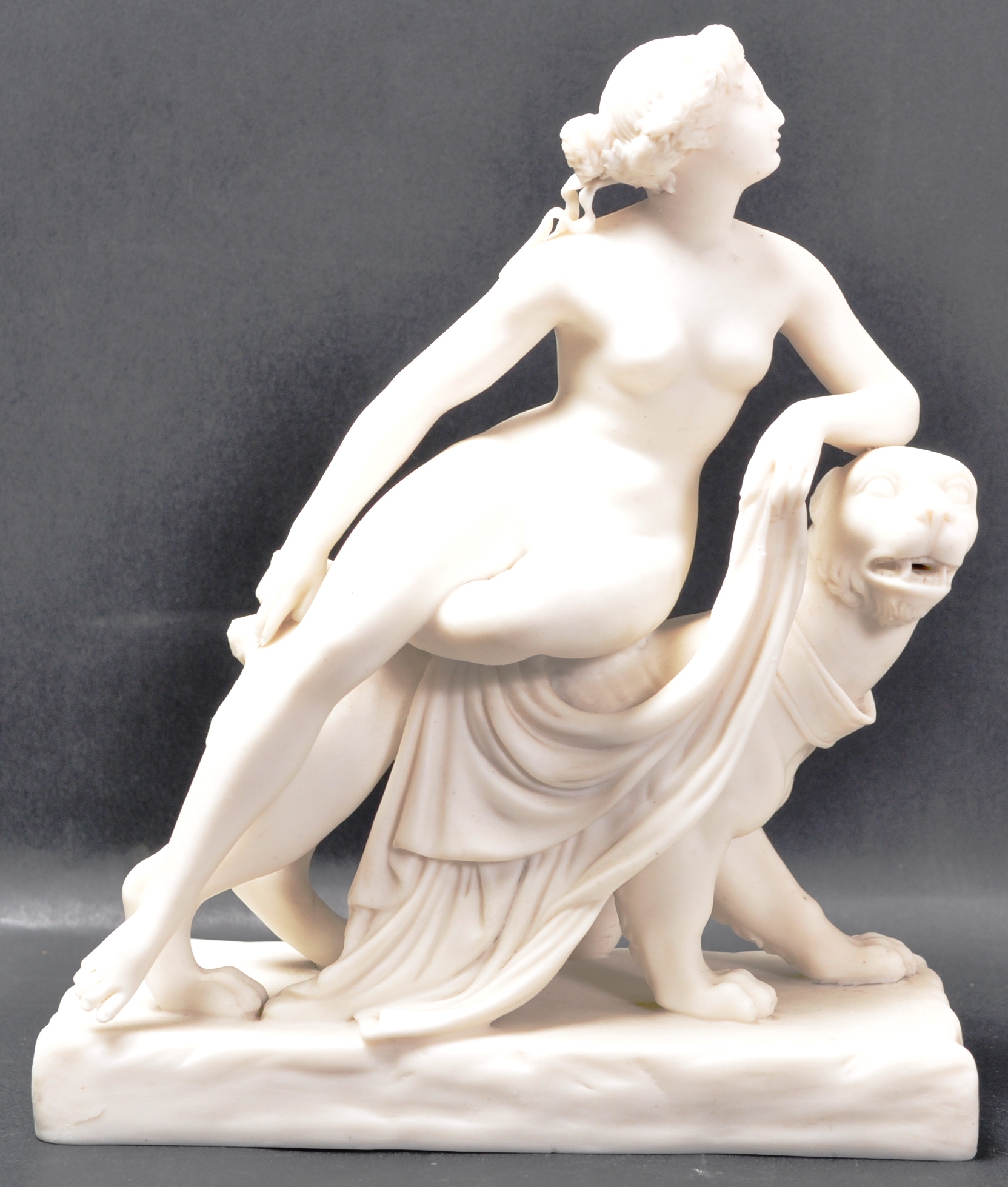 VICTORIAN PARIAN WARE ARIADNE & THE PANTHER