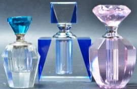 COLLECTION OF THREE VINTAGE 20TH CENTURY GLASS SCENT BOTTLES