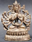 EARLY 20TH CENTURY INDIAN HINDU WHITE METAL GOD STATUE