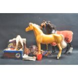 TWO VINTAGE BARBIE HORSES AND ACCESSORIES