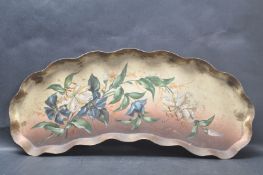 VICTORIAN HAND PAINTED FLORAL TRAY