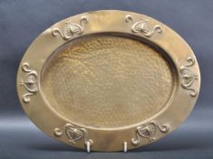 ART NOUVEAU STYLE BRASS OVAL TRAY BY BELDRAY