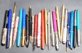 LARGE COLLECTION OF FOUNTAIN PENS AND BALL PENS