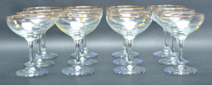 SET OF TWELVE RETRO VINTAGE 20TH CENTURY BABYCHAM GLASSES