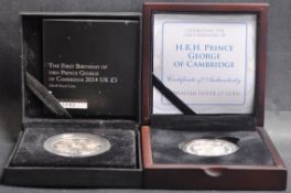 THE ROYAL MINT - PRINCE GEORGE FIRST BIRTHDAY PROOF COINS