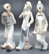 THREE SPANISH CLOWN CERAMIC PORCELAIN FIGURINES BY CASADES