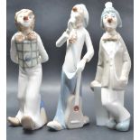 THREE SPANISH CLOWN CERAMIC PORCELAIN FIGURINES BY CASADES