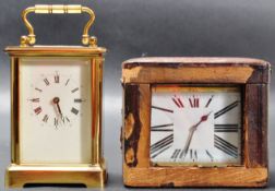 TWO MID 20TH CENTURY BRASS CARRIAGE CLOCKS