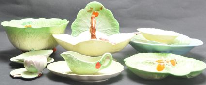 COLLECTION OF 1930'S CARLTON WARE AND BESWICK CABBAGE WARE